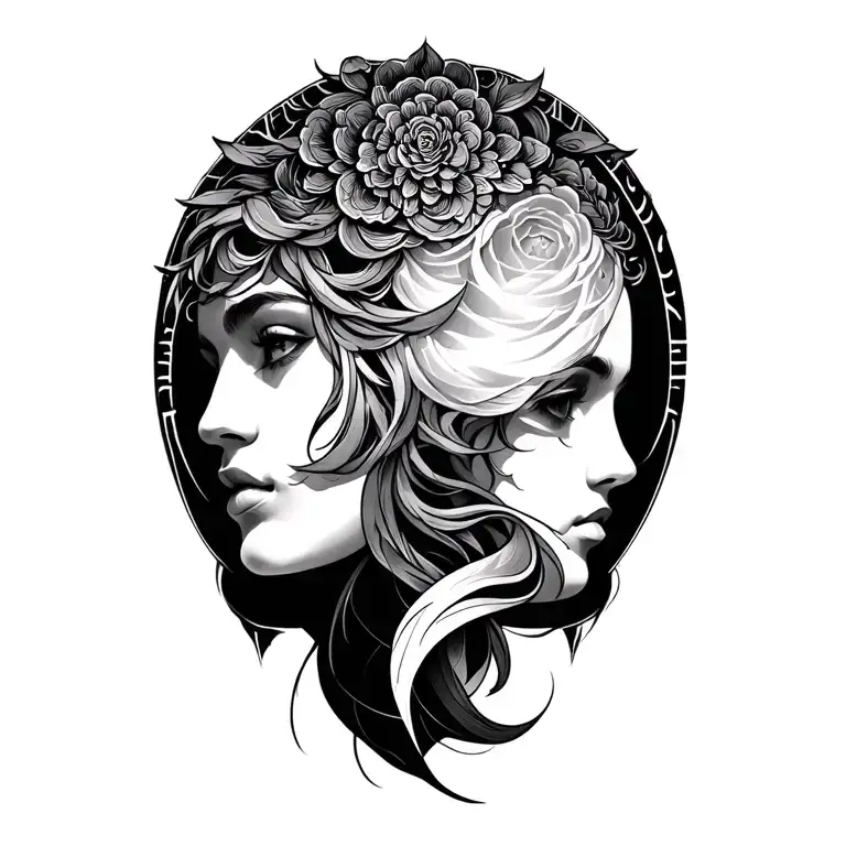 Gemini zodiac sign tattoo design idea