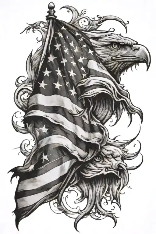 American flag arm sleeve tattoo design idea