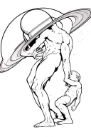 Saturn devouring his son but with hank and bobby hill  tattoo design idea