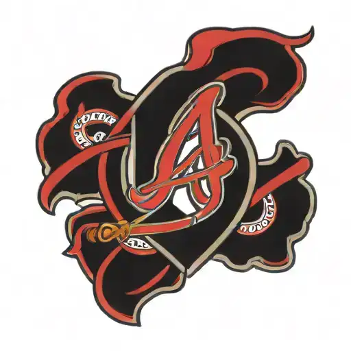 Atlanta braves logo intertwined tattoo design idea