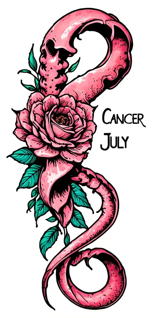 Cancer July tattoo design idea