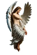 Falling angel tattoo design idea