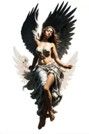 Falling angel tattoo design idea