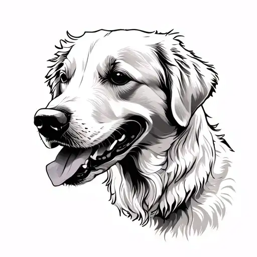I have a golden retriever who always eats handkerchiefs and his name is Haru minimal tattoo tattoo design idea