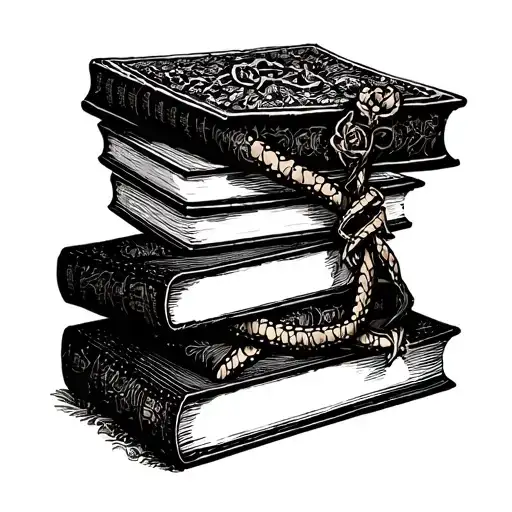 A smut books stacked one open with a twist of dark romance and bondage imagery tattoo design idea