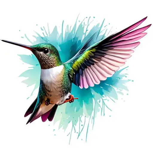 hummingbirds tattoo design idea