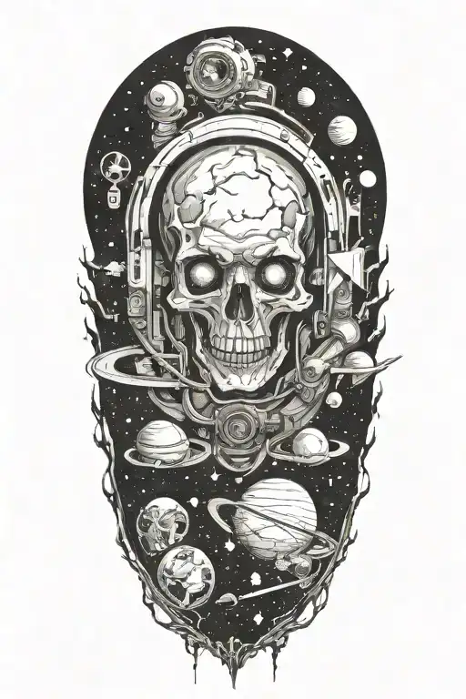 Love traveling through space tattoo design idea