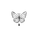 a butterfly with a semicolon, safety pin, tree,  tattoo design idea