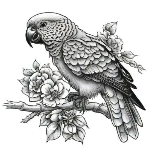 quaker parrot tattoo design idea