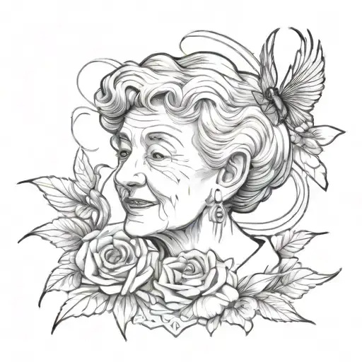 memorial for grandma known as "mama" tattoo design idea