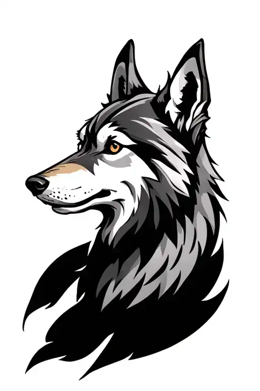 name : harpreet. spirit animal : wolf face tattoo design idea