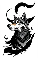 name : harpreet. spirit animal : wolf face tattoo design idea