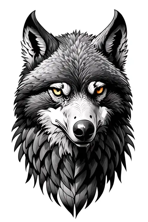 Eagle And Wolf tattoo design idea