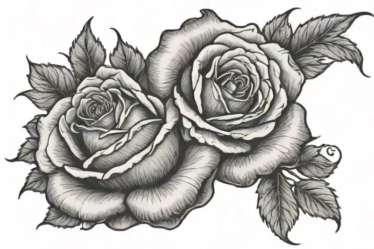 999 with a rose tattoo design idea