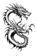 dragon fire smoke tattoo design idea
