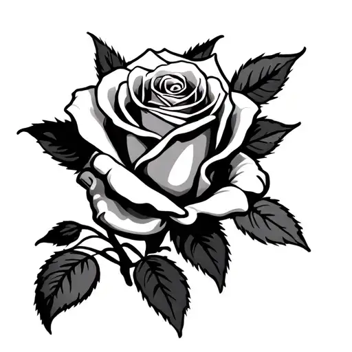 rose praying hands tattoo design idea