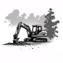 excavator digging tattoo design idea