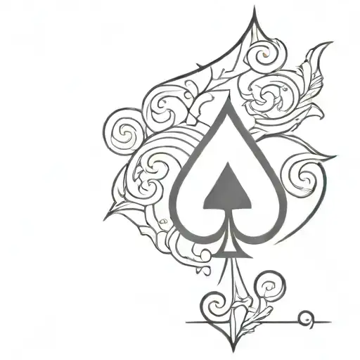 Spades Q inside tattoo design idea
