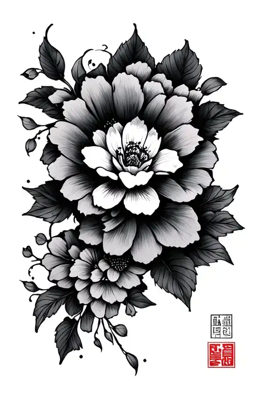 Japanese inspired quad tattoo tattoo design idea