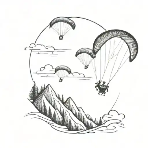outdoors paragliding tattoo design idea