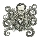 h.p. lovecraft horror tentacles tattoo design idea