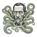 h.p. lovecraft horror tentacles tattoo design idea