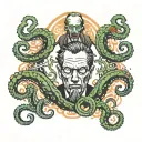 h.p. lovecraft horror tentacles tattoo design idea