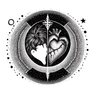alignment of mind, heart, and body intuition (gut feeling), each represented by one symbol. circle around all tattoo design idea
