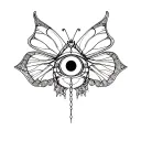 evil eye butterfly protection  tattoo design idea