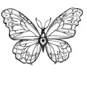 evil eye butterfly protection  tattoo design idea