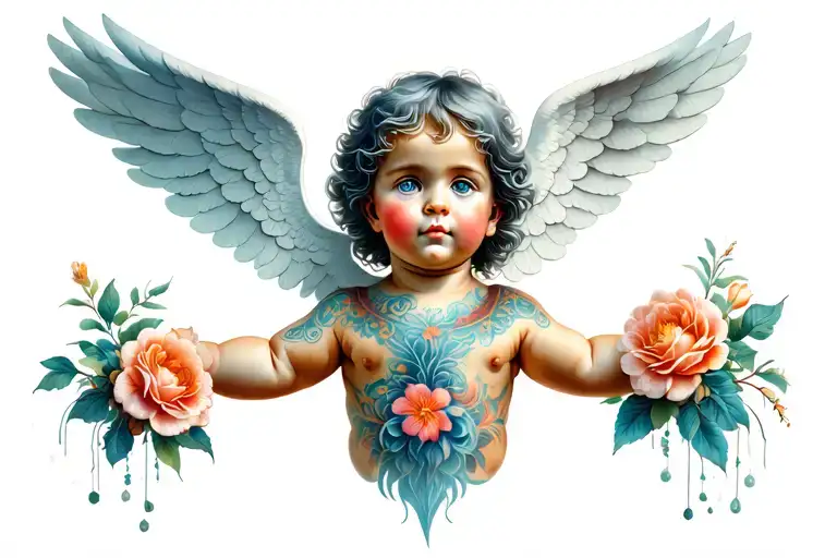 cherub tattoo design idea