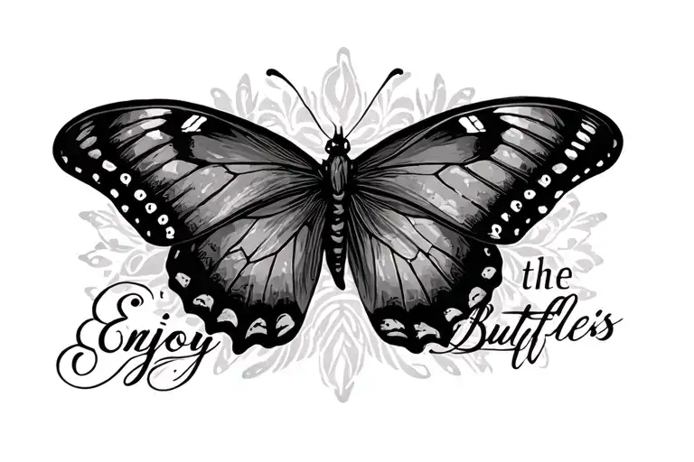 "Enjoy the Butterflies" Butterfly tattoo design idea