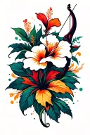 Hibiscus Logo for Archery Team tattoo design idea