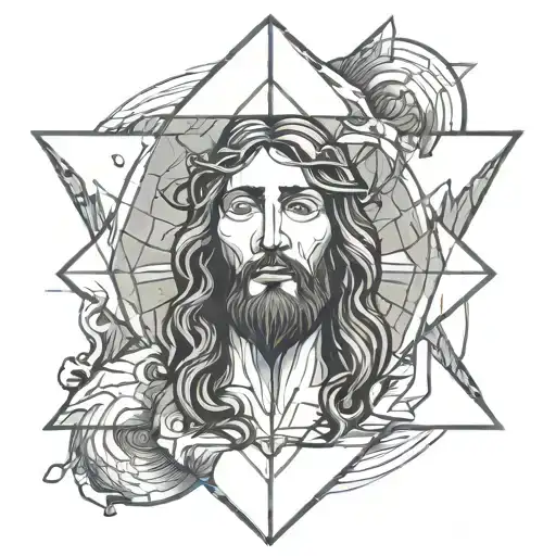 JESUS CALM STORM SIMPLE tattoo design idea