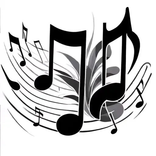 multiple music notes tattoo design idea