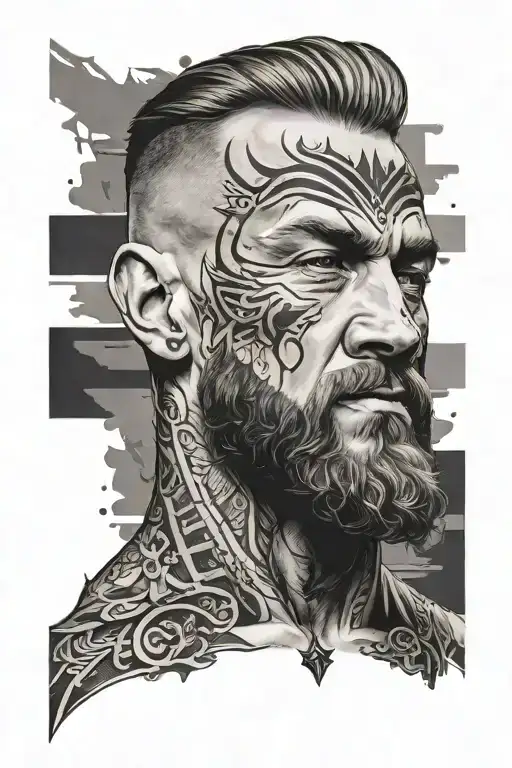 Back line tattoo, which has some meaning of loyalty and royalty for men, Conor McGregor type tattoo design idea