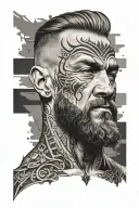Back line tattoo, which has some meaning of loyalty and royalty for men, Conor McGregor type tattoo design idea