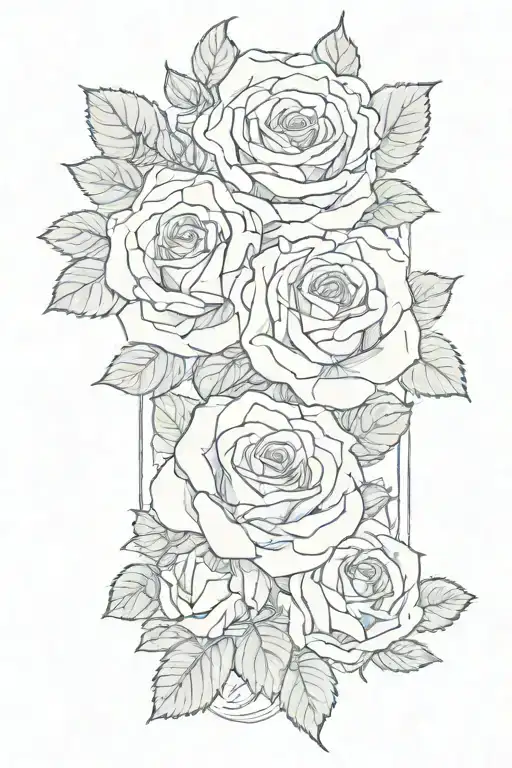 mother's memorial piece with roses tattoo design idea