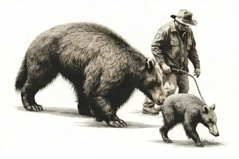 bruin and anteater walking tattoo design idea