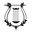 A lyre, an arc with an arrow, of the bay leaf, the word ραφαήλ must appear, all in a single symbol to signify tattoo design idea