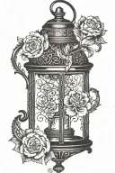 ornate vintage lantern tattoo design idea