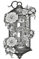 ornate vintage lantern tattoo design idea