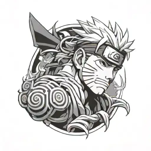 pain from naruto all mighty push tattoo design idea