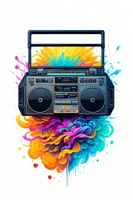 boombox tattoo design idea