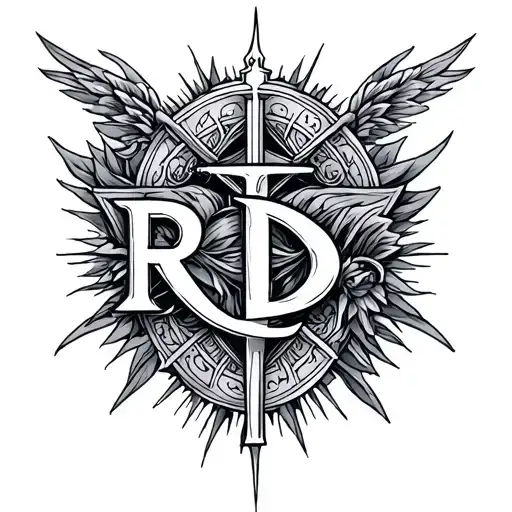 holy trinity and RD letters A tattoo design idea