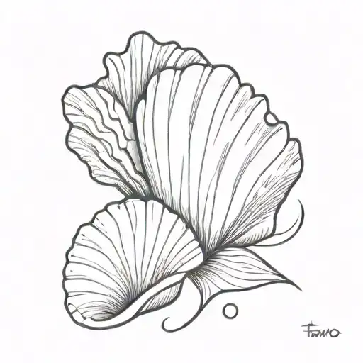 te amo with sea shell  tattoo design idea