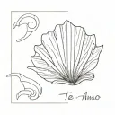 te amo with sea shell  tattoo design idea