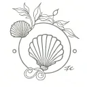 te amo with sea shell  tattoo design idea
