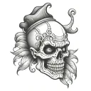 half skull half clown tattoo design idea