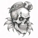 half skull half clown tattoo design idea